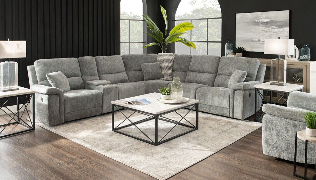 Electric Reclining Leather Sectional